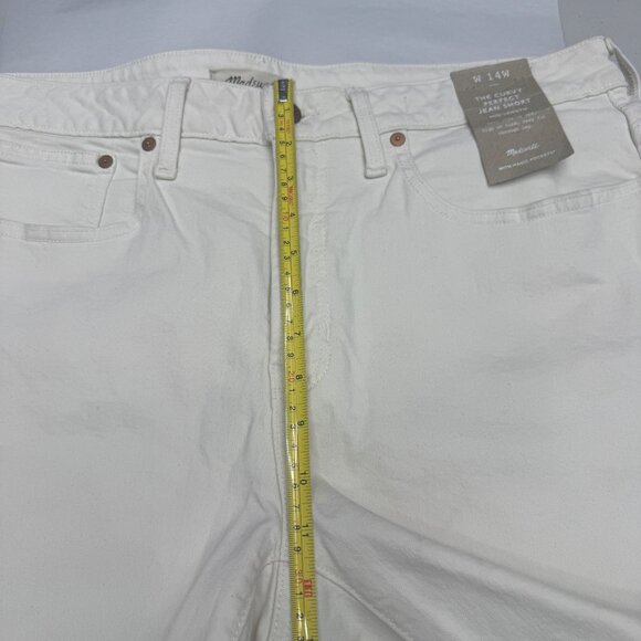 NEW Madewell The Curvy Perfect Jean Shorts Womens Mid Length Cut Off, Size 14W - Picture 9 of 9